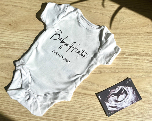 Baby announcement onesie | Personalised Baby Onesie | Newborn Onesie Personalised | Pregnancy announcement