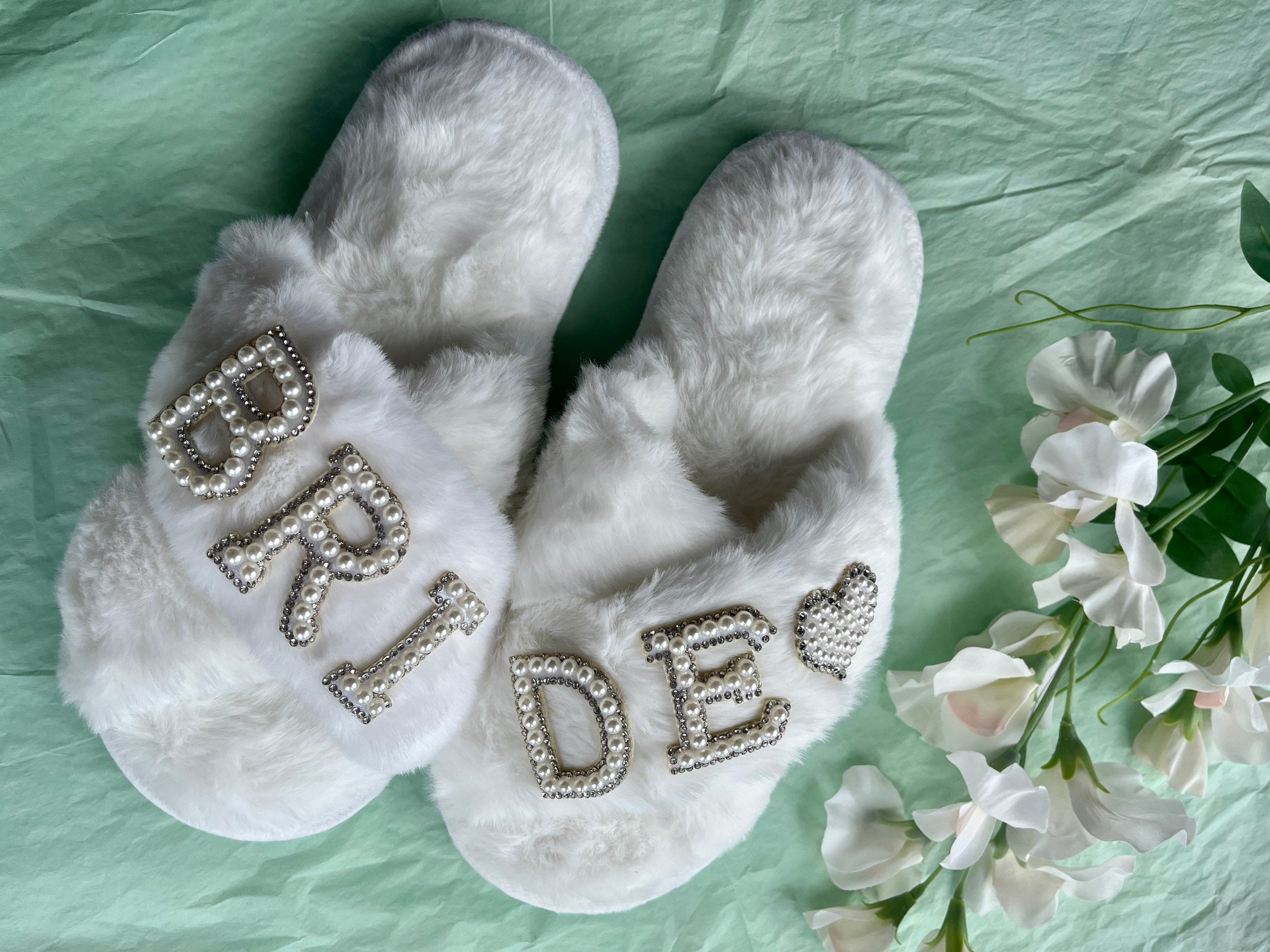 Personalised discount wedding slippers